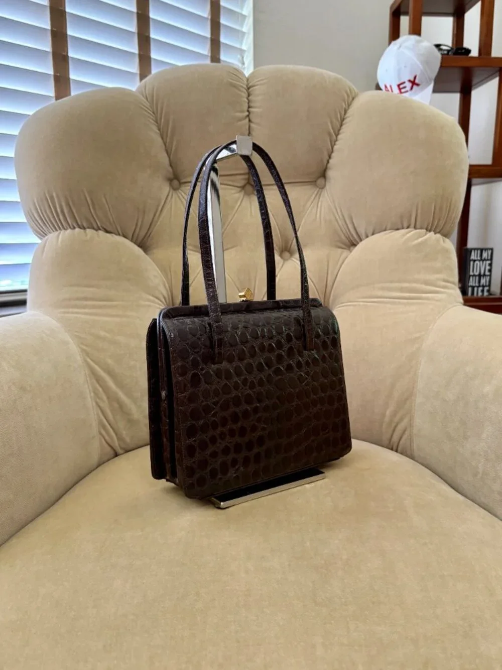 VTG Auth MAM'SELLE ORIGINAL Genuine Alligator Embossed Circa 1960's Box Bag